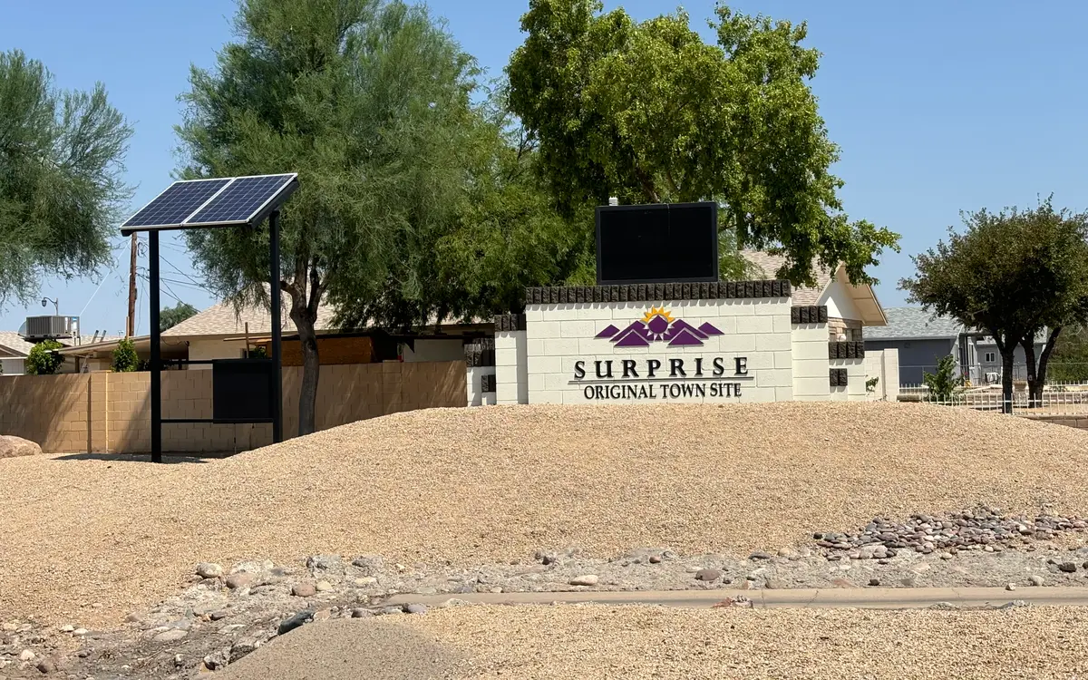 Original townsite welcome sign in Surprise, Arizona