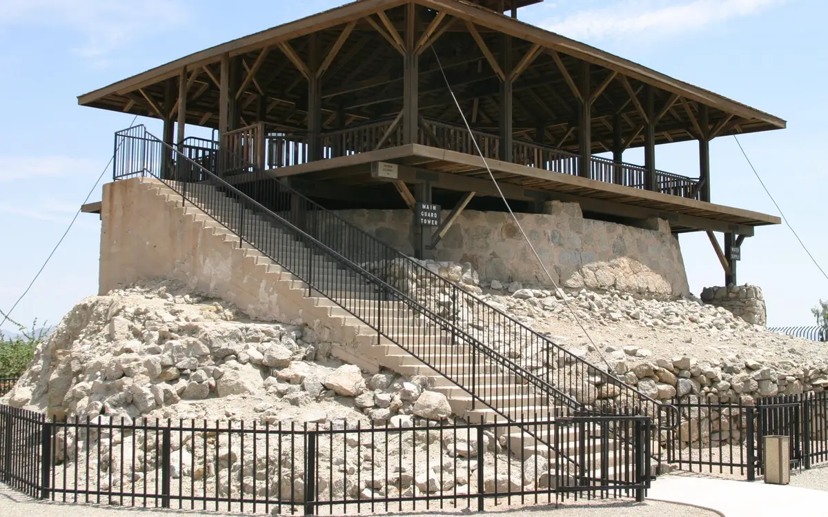 The historic main guard tower of the Yuma Territorial Prison in Yuma, Arizona