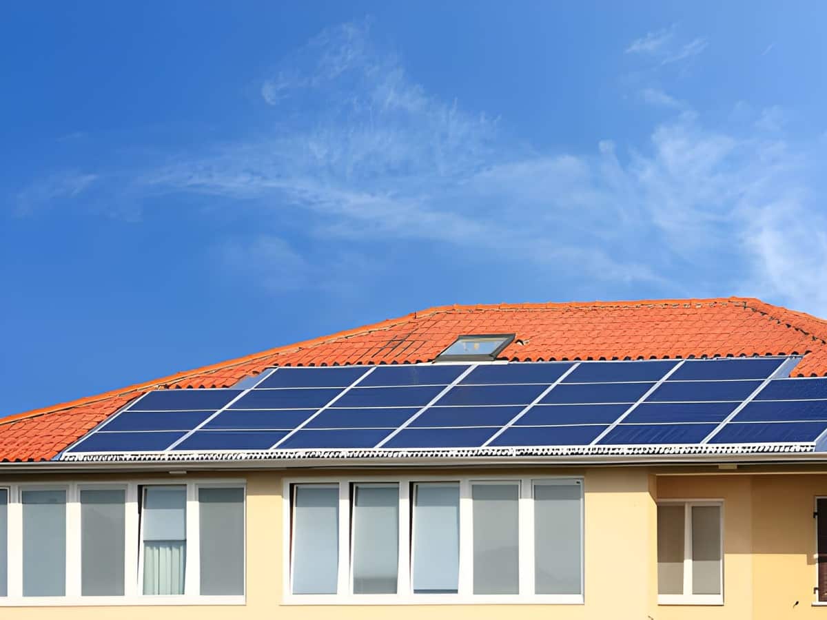 Wall-mounted home battery unit installed in a garage in Arizona